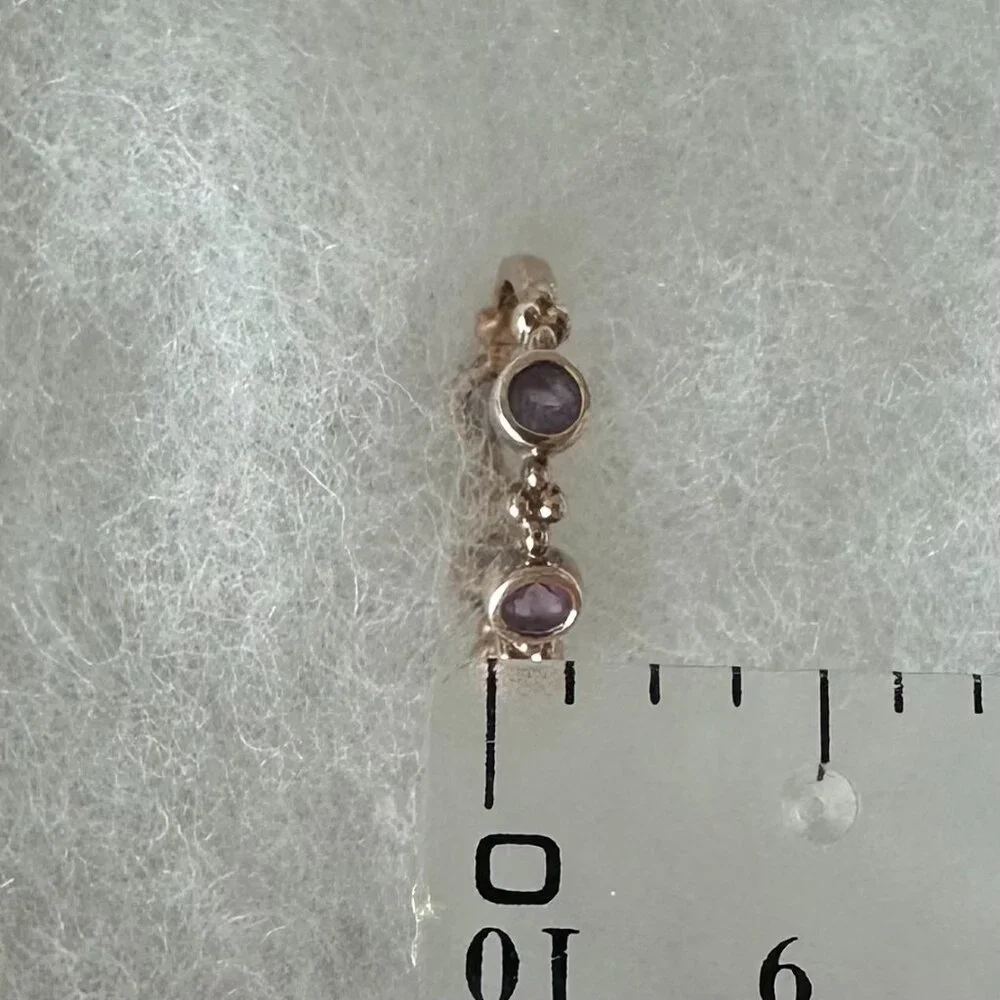 Rose Gold Tone Amethyst Ring Tiara Stackable Band 925 Sterling Silver Size 5 - Picture 5 of 5